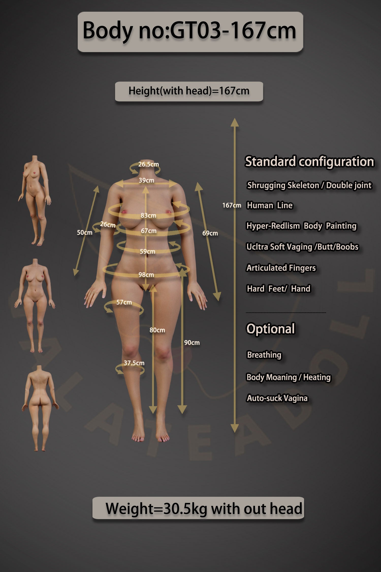 Amber (GALATEA DOLL B cup Hyper Realistic Full Silicone 167CM)