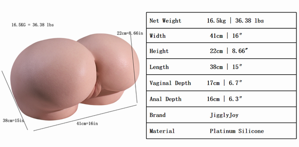 Anna (JIGGLY JOY Full Silicone Ultra Realistic Torso-Size Booty 22CM)