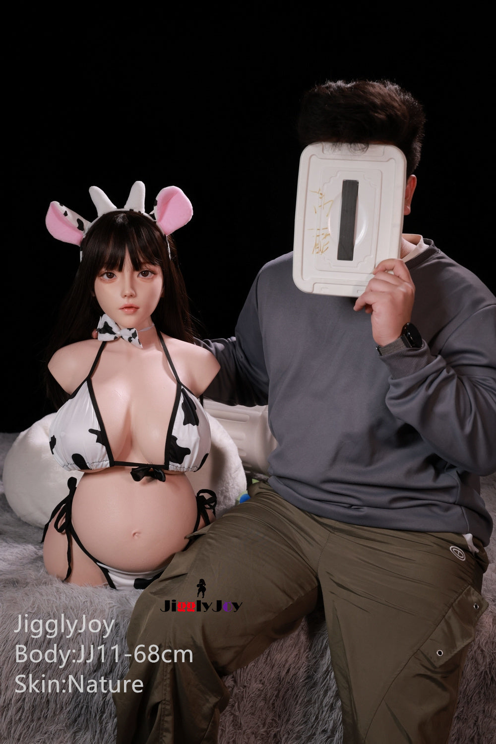 Angela (JIGGLY JOY D cup Full Silicone Ultra Realistic Torso-Size Pregnant 68CM)